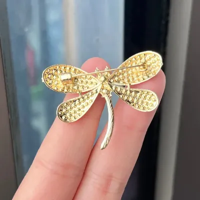 Crystal Shine Dragonfly Bug Brooch/Pin